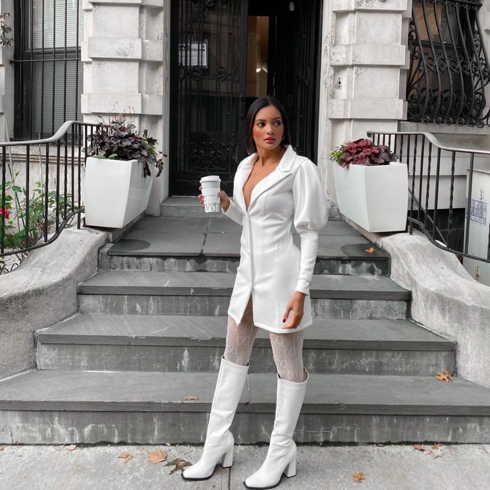 White blazer dress